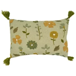Saro Lifestyle Embroidered Floral Throw Pillow With Down Filling -Saro Lifestyle GUEST 2f3eae14 7282 4f59 a9be 6c7a0cf70192