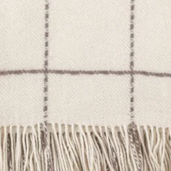 50"x60" Sevan Geometric Design Throw Blanket White/Brown - Saro Lifestyle