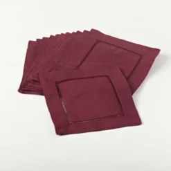 Saro Lifestyle Hemstitch Cocktail Napkin (Set Of 12) -Saro Lifestyle GUEST 33a9b32c 2442 4eca 8abc 2d90ad1c4255