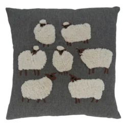 Saro Lifestyle Embroidered Sheep Decorative Pillow Cover -Saro Lifestyle GUEST 346c3779 ef0e 4a1e 9c53 b249af39688b