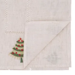 Saro Lifestyle Holiday Table Runner With Embroidered Christmas Tree Design