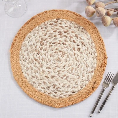 Saro Lifestyle Table Mats With Hand Braided Design (Set Of 4) 3 Saro Lifestyle Table Mats With Hand Braided Design (Set Of 4) - Image 3