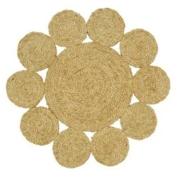 Saro Lifestyle Round Table Mats With Jute Design (Set Of 4), Beige -Saro Lifestyle GUEST 3631984e e5d9 48bd bbe4 bae6dfe9c473