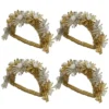 Saro Lifestyle Round Napkin Rings With Beaded Flowers Design (Set Of 4)