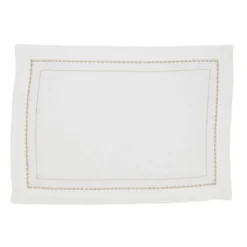 Saro Lifestyle Chain Of Elegance Embroidered Chainlink Placemat (Set Of 4), 14"x20", Gold -Saro Lifestyle GUEST 3658ad99 4a78 400f 8a8e 1cd17118384d