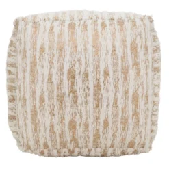 Saro Lifestyle Floor Pouf With Foil Print Faux Fur Design -Saro Lifestyle GUEST 36de7aa1 4743 40ee 9371 f49c9e564e10