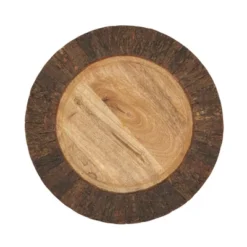Saro Lifestyle Rustic Bark Rimmed Charger Plate (Set Of 4), 13"x13", Beige -Saro Lifestyle GUEST 37e3ad03 6713 4390 843a 091c565b88d7
