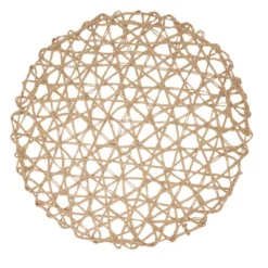 Saro Lifestyle Wire Nest Duo Placemat (Set Of 4), 15"x15", Beige