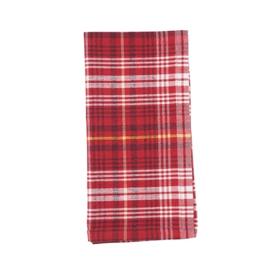 Saro Lifestyle Rustic Recycled Plaid Placemat And Napkin (Set Of 8), Red 4 Saro Lifestyle Rustic Recycled Plaid Placemat And Napkin (Set Of 8), Red - Image 4