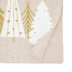 Saro Lifestyle Christmas Trees Table Runner, 16"x70", Natural