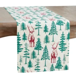 Saro Lifestyle Deer And Trees Design Table Runner -Saro Lifestyle GUEST 39456cad 0bc8 4670 8536 8c61eb0975a5