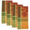 Saro Lifestyle Fall Festivity Jacquard Napkin (Set Of 4), 20", Orange