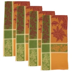 Saro Lifestyle Fall Festivity Jacquard Napkin (Set Of 4), 20", Orange