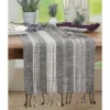 Saro Lifestyle Striped Design Long Table Runner, Black, 16" X 72"