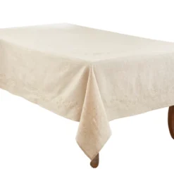 Saro Lifestyle Embroidered Swirl Natural Linen Blend Tablecloth -Saro Lifestyle GUEST 3bfafbb0 d861 4ceb a18d fbc9ae8be0f3
