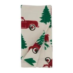 Saro Lifestyle Holiday Table Napkins With Christmas Truck Design (Set Of 4)
