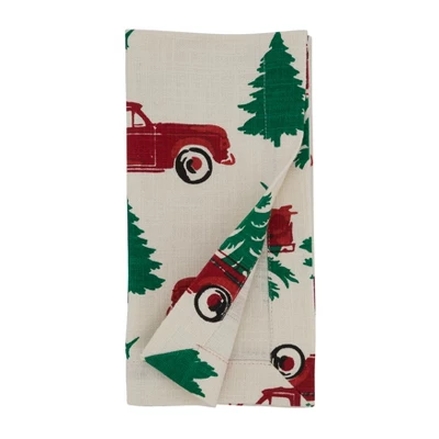 Saro Lifestyle Holiday Table Napkins With Christmas Truck Design (Set Of 4) 1 Saro Lifestyle Holiday Table Napkins With Christmas Truck Design (Set Of 4)