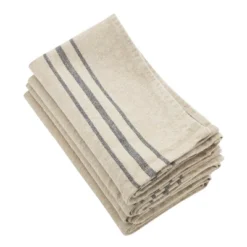 Saro Lifestyle Striped Linen Napkin, 20" Square, Natural (Set Of 4) -Saro Lifestyle GUEST 3e6c95d9 29b5 441c 912d 560cb0795459
