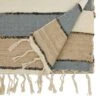 Saro Lifestyle Boho Chic Fringed Stripe Table Runner, Blue, 16"x72"