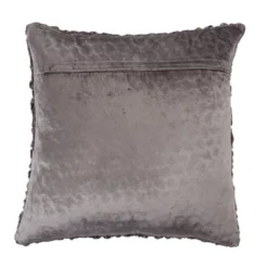 Saro Lifestyle Smocked Velvet Decorative Pillow Cover, Gray, 20"
