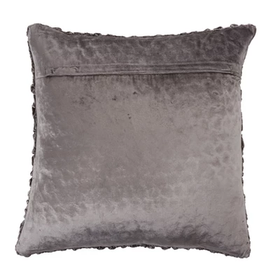 Saro Lifestyle Smocked Velvet Decorative Pillow Cover, Gray, 20" 1 Saro Lifestyle Smocked Velvet Decorative Pillow Cover, Gray, 20"