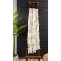 Saro Lifestyle Saro Lifestyle Crosshatch Design Throw Blanket, Multi, 50"x60" -Saro Lifestyle GUEST 40d25a34 693f 4e48 9321 9dcc4b7227ee
