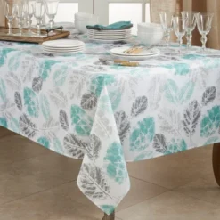 Saro Lifestyle Leaf Print Tablecloth, Mint, 50" X 70" -Saro Lifestyle GUEST 40d59f1b 1b21 4b29 ac15 b05525aef56f