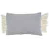 Saro Lifestyle Chunky Fringe Pillow - Poly Filled, 16"x23" Oblong, Grey