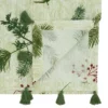 Saro Lifestyle Pine Needle And Red Berry Design Holiday Table Runner, Red, 16" X 72"