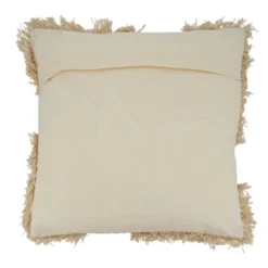 Saro Lifestyle Foil Printed Tufted Pillow - Poly Filled, 18" Square, Natural