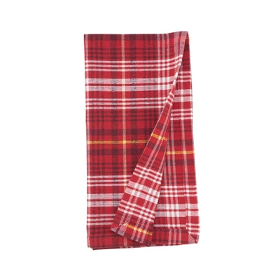 Saro Lifestyle Rustic Recycled Plaid Placemat And Napkin (Set Of 8), Red 5 Saro Lifestyle Rustic Recycled Plaid Placemat And Napkin (Set Of 8), Red - Image 5
