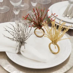 Saro Lifestyle Beaded Burst Design Napkin Rings (Set Of 4) -Saro Lifestyle GUEST 436f8eec 5dab 46dc aa4f b2876f3c54ad