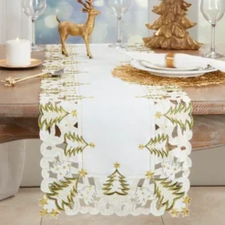 Saro Lifestyle Nostalgic Holiday Christmas Tree Table Runner -Saro Lifestyle GUEST 44612349 2c2f 491f 8514 0fc32f7fcc23