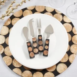 Saro Lifestyle Wood And Resin Fusion Cheese Cutlery Set, Black 6 Saro Lifestyle Wood And Resin Fusion Cheese Cutlery Set, Black -Saro Lifestyle GUEST 44670573 5933 4436 96a6 02d4b8dac668