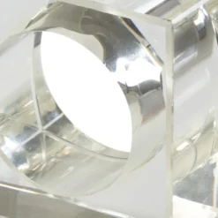 Saro Lifestyle Glass Napkin Ring, Clear (Set Of 4) -Saro Lifestyle GUEST 4498be05 e866 43d9 a113 74b358ad91d9