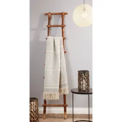 50"x60" Chunky Fringe Striped Design Throw Blanket Gray - Saro Lifestyle 5 50"x60" Chunky Fringe Striped Design Throw Blanket Gray - Saro Lifestyle -Saro Lifestyle GUEST 4540795d b418 443f ad6d 1533d191302a