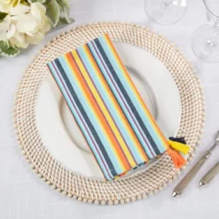 Saro Lifestyle Color Splash Table Napkin (Set Of 4), 20"x20", Multicolored -Saro Lifestyle GUEST 47e33ccb c0d1 4b0b b8b7 c8c67ca863a7