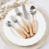 Saro Lifestyle Natural Grain Wicker Flatware (Set Of 5), Beige