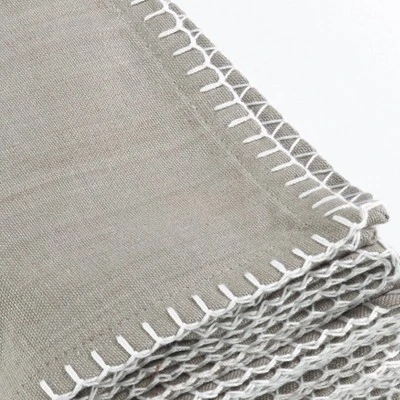 Saro Lifestyle 4pk 20" Celena Whip Stitched Design Napkin Gray 2 Saro Lifestyle 4pk 20" Celena Whip Stitched Design Napkin Gray - Image 2