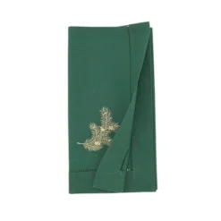 Saro Lifestyle Handmade Pine Needle Embroidery Napkin With Hemstitched Border (Set Of 6), 20"x20", Jasper Green -Saro Lifestyle GUEST 4a705633 bc2f 4ef5 aa78 a1cdff8d5d8d