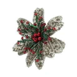 Saro Lifestyle Garden Delight Beaded Flower Napkin Ring (Set Of 4) -Saro Lifestyle GUEST 4bfc371f bf47 45c5 8951 d2bcc2a0a2ee