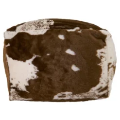 Saro Lifestyle Faux Fur Cow Hide Pouf, 20"x20"x14" Square, Brown -Saro Lifestyle GUEST 4c1830d1 64c6 4849 a085 798873a391a6