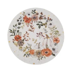 Saro Lifestyle Golden Harvest Fall Wreath Placemat (Set Of 4), White, 15"x15" -Saro Lifestyle GUEST 4cfaab0f 5017 41f2 bb1f 0b1c95f3e6df