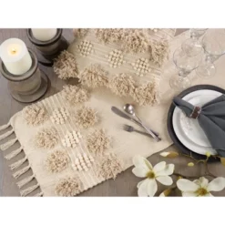Saro Lifestyle Table Runner With Tufted Tassel Design -Saro Lifestyle GUEST 4d0467e4 de7a 44f2 9226 6b39e44492a2
