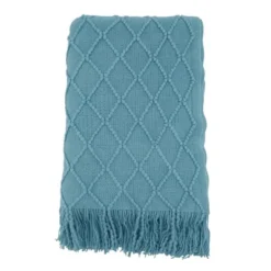 50"x60" Solid With Knitted Design Throw Blanket - Saro Lifestyle -Saro Lifestyle GUEST 4e73627d 655d 4aca 9f43 4ae6096a1c8e