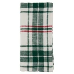 Saro Lifestyle Plaid Napkin, 20" Square, White/Green (Set Of 4) -Saro Lifestyle GUEST 4f45c631 0714 44c0 9178 01a4f952362a