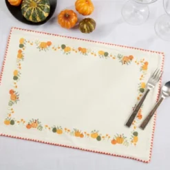 Saro Lifestyle Pumpkin Patch Placemat (Set Of 4), 13"x19", Orange -Saro Lifestyle GUEST 512a2dbc 702e 496a 9073 4ac2e438dfc7