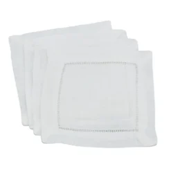 Saro Lifestyle Classic Hemstitched Border Everyday Linen Dinner Napkin (Set Of 4) -Saro Lifestyle GUEST 5182d36d 4d9a 40c4 99f5 fb1146f5805a