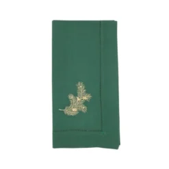 Saro Lifestyle Handmade Pine Needle Embroidery Napkin With Hemstitched Border (Set Of 6), 20"x20", Jasper Green -Saro Lifestyle GUEST 535de6f4 1e59 44b9 9480 5fba41b2b049