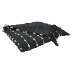 50"x60" Dual-Tone Striped Throw Blanket Black - Saro Lifestyle -Saro Lifestyle GUEST 540be19e 00cf 4053 971c a727594bebe9